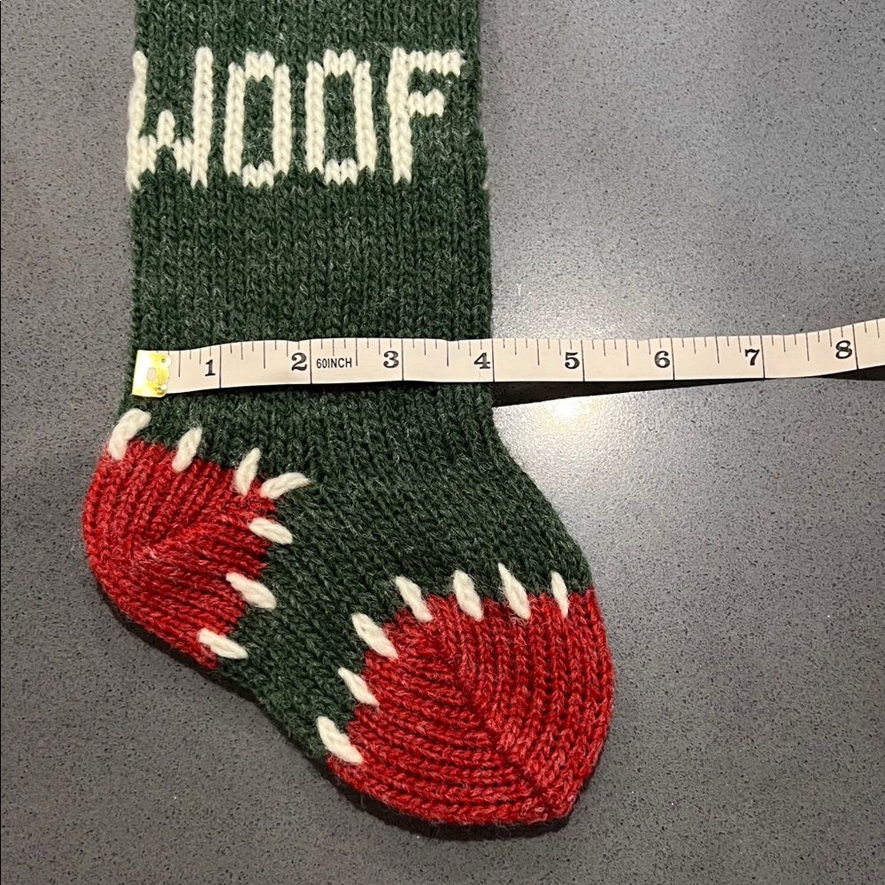 Festive Green and Red Dog Christmas Stockings - Picture 7 of 8